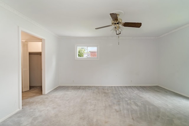 2208 Bowman Rd, Franklin, TN 37064 - carpeted empty room with crown molding and a ceiling fan