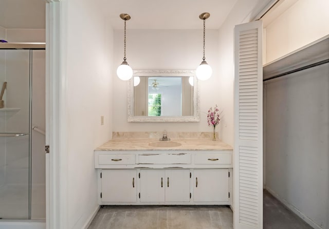 2208 Bowman Rd, Franklin, TN 37064 - bathroom with vanity, a stall shower, and a closet