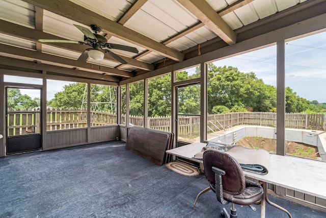 2208 Bowman Rd, Franklin, TN 37064 - unfurnished sunroom featuring ceiling fan