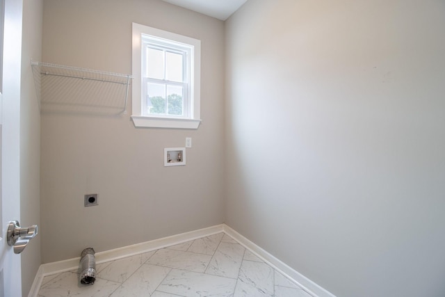 264 Dink Rut Rd, Portland, TN 37148 - washroom featuring electric dryer hookup, hookup for a washing machine, and light marble finish floors