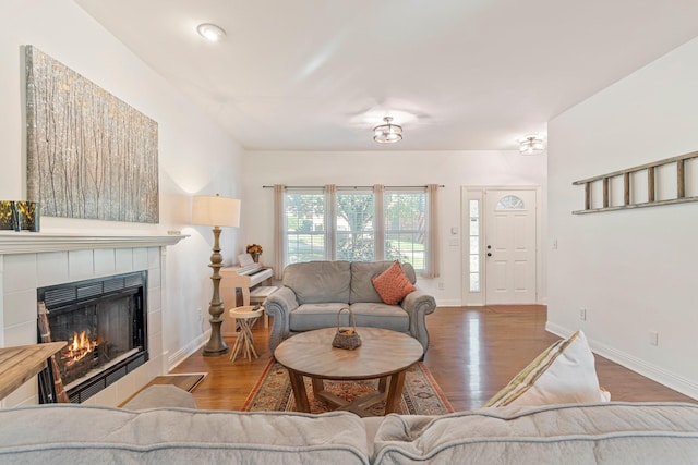 824 W Benjamin Ct, Franklin, TN 37067 - living room with wood finished floors and a fireplace