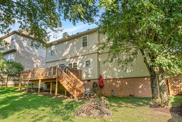 824 W Benjamin Ct, Franklin, TN 37067 - rear view of house with a deck and stairway