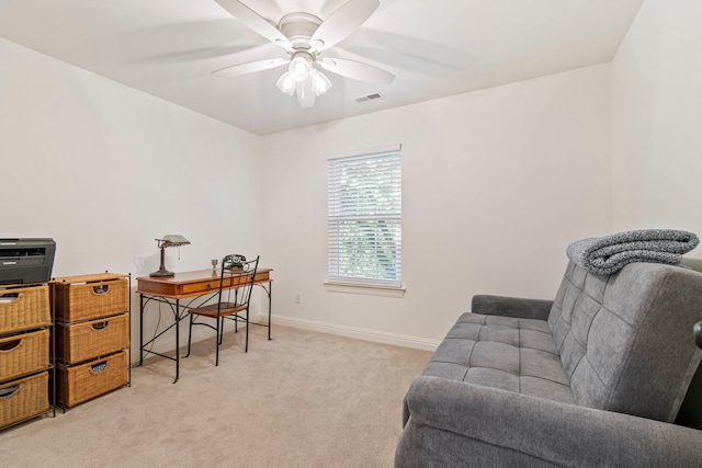 824 W Benjamin Ct, Franklin, TN 37067 - office area with light colored carpet and a ceiling fan