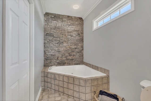 919 Compton Rd, Murfreesboro, TN 37130 - full bathroom featuring a tub with jets and crown molding