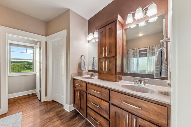 3092 Morel Rd, Columbia, TN 38401 - full bath with double vanity and wood finished floors