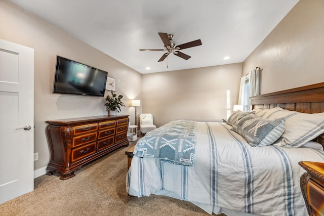 3092 Morel Rd, Columbia, TN 38401 - bedroom with carpet floors, ceiling fan, and recessed lighting