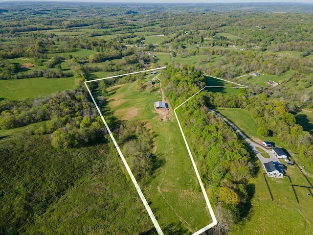 3092 Morel Rd, Columbia, TN 38401 - overview of rural landscape with property parcel outlined