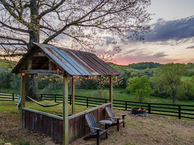 3092 Morel Rd, Columbia, TN 38401 - yard at dusk with a gazebo