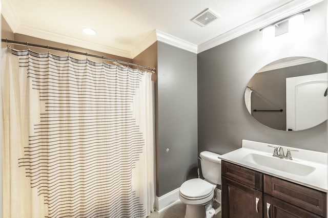 1328 Reynard Dr, Gallatin, TN 37066 - bathroom featuring crown molding, vanity, and a shower with shower curtain