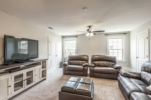 1328 Reynard Dr, Gallatin, TN 37066 - carpeted living room featuring a ceiling fan