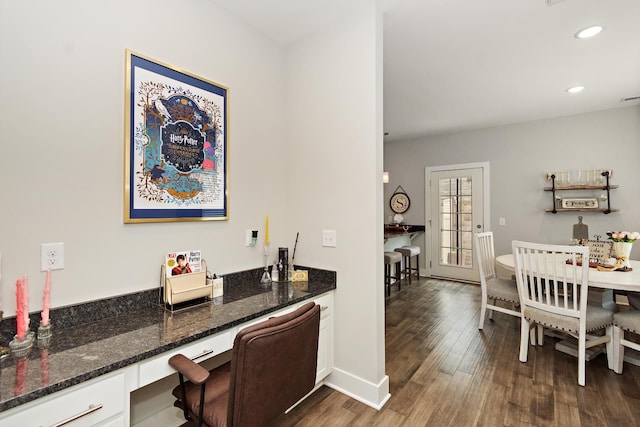 2163 Bayport Ave, Old Hickory, TN 37138 - bar with built in desk, dark wood finished floors, and recessed lighting
