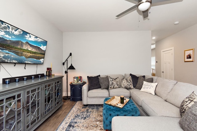 2163 Bayport Ave, Old Hickory, TN 37138 - living area with ceiling fan, wood finished floors, and recessed lighting