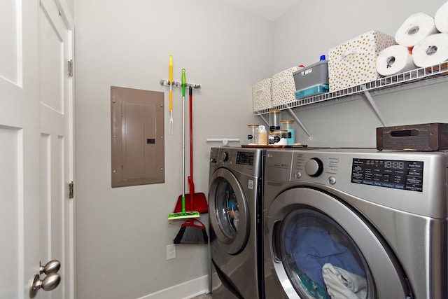 2163 Bayport Ave, Old Hickory, TN 37138 - laundry area with electric panel and washer and dryer