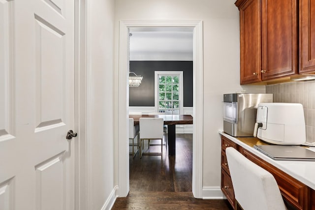 305 White Moss Pl, Franklin, TN 37064 - office area with dark wood-type flooring and a chandelier