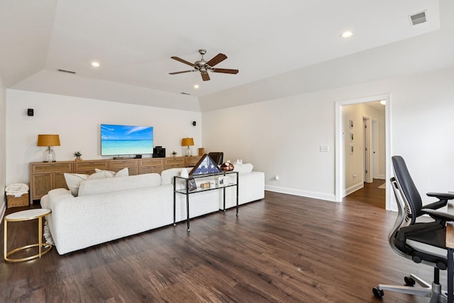 305 White Moss Pl, Franklin, TN 37064 - living area with a ceiling fan, wood finished floors, and recessed lighting