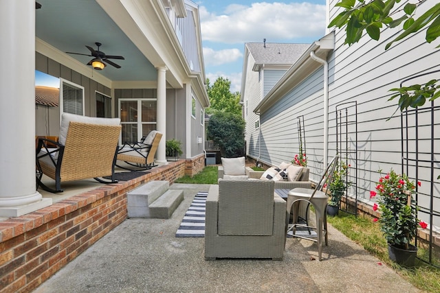 305 White Moss Pl, Franklin, TN 37064 - view of patio / terrace with ceiling fan and outdoor lounge area