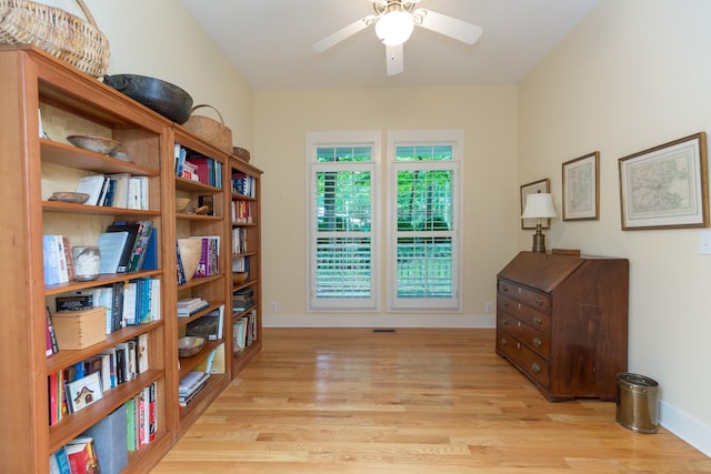 238 Wiggins Creek Dr, Sewanee, TN 37375 - sitting room with light wood-type flooring and ceiling fan