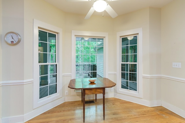 238 Wiggins Creek Dr, Sewanee, TN 37375 - dining area featuring wood finished floors and ceiling fan