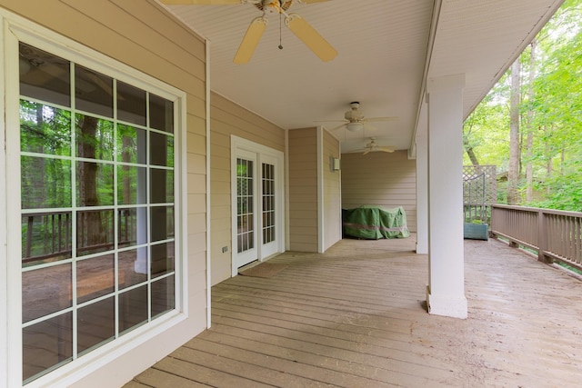 238 Wiggins Creek Dr, Sewanee, TN 37375 - wooden deck with a ceiling fan