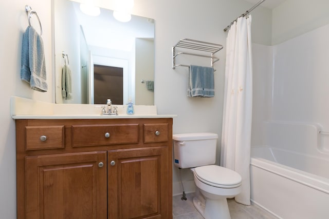 238 Wiggins Creek Dr, Sewanee, TN 37375 - bathroom featuring vanity, tile patterned floors, and shower / bath combo