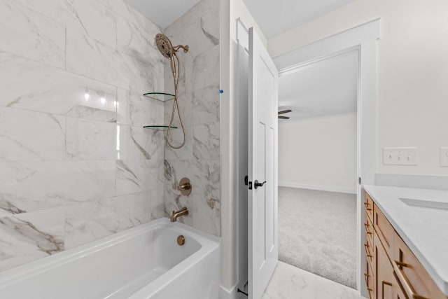 17 Peyton Pl, Columbia, TN 38401 - full bath with shower / bathtub combination, vanity, and marble finish flooring
