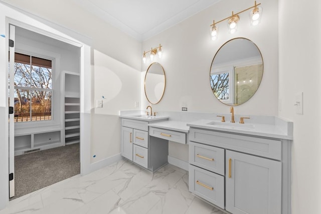 17 Peyton Pl, Columbia, TN 38401 - bathroom with double vanity and marble look tiles
