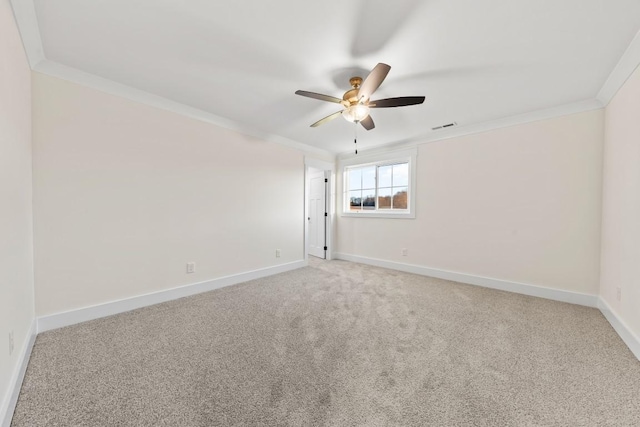 17 Peyton Pl, Columbia, TN 38401 - spare room featuring a ceiling fan, crown molding, and light carpet
