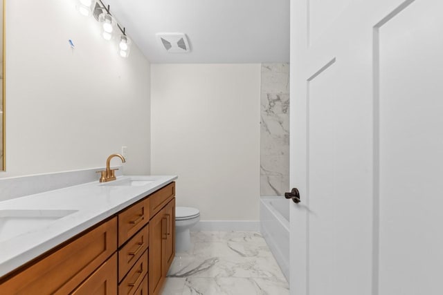 17 Peyton Pl, Columbia, TN 38401 - bathroom featuring marble finish floors, double vanity, a bath, and a shower