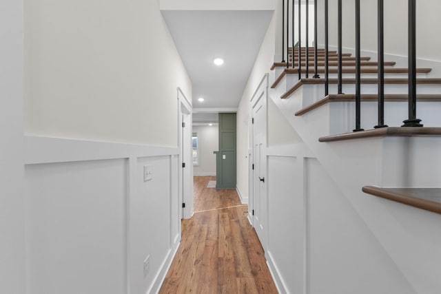 17 Peyton Pl, Columbia, TN 38401 - hall featuring wood finished floors, recessed lighting, and stairs