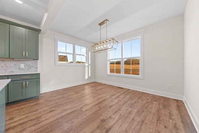 17 Peyton Pl, Columbia, TN 38401 - unfurnished dining area featuring light wood-style floors and a chandelier