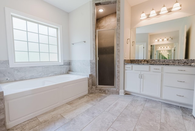 1210 Black Rd, Cunningham, TN 37052 - full bathroom with vanity, a garden tub, and a shower stall