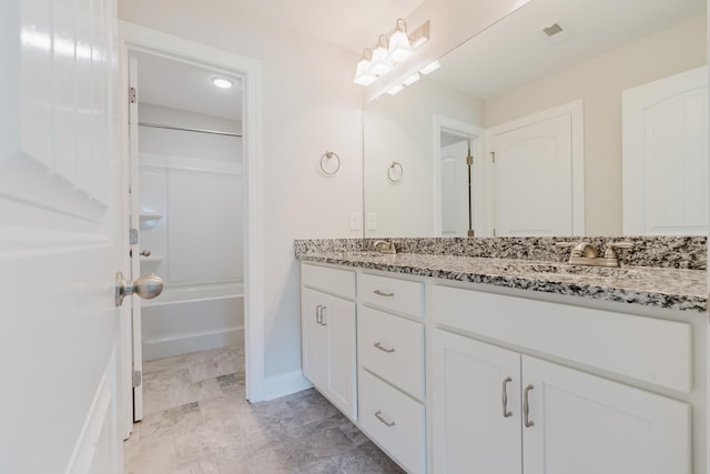 1210 Black Rd, Cunningham, TN 37052 - bathroom featuring double vanity and shower / washtub combination