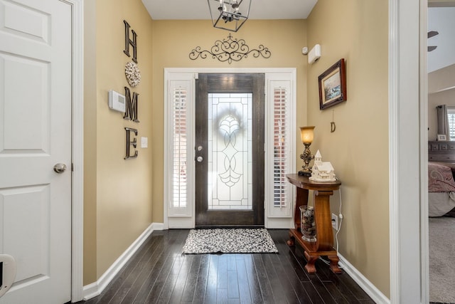 939 Central Valley Rd, Murfreesboro, TN 37129 - entrance foyer featuring dark wood-type flooring and a chandelier