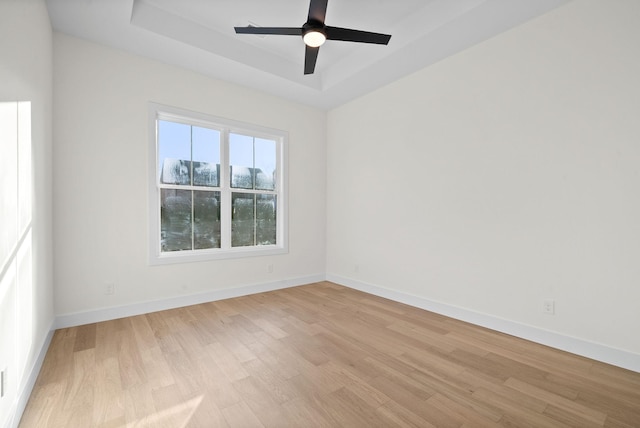 4015 Trough Springs Rd, Adams, TN 37010 - unfurnished room featuring light wood-style floors, a tray ceiling, and ceiling fan