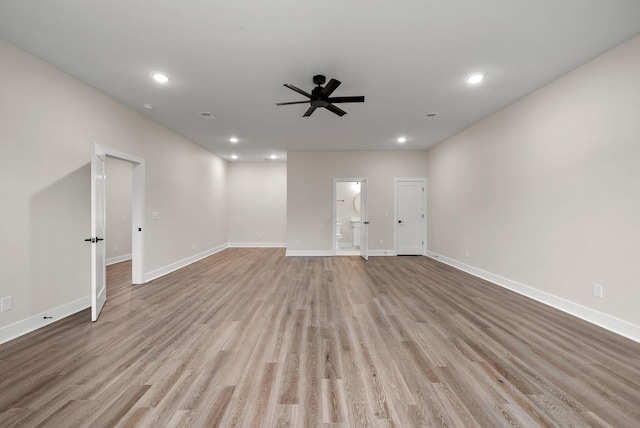 4015 Trough Springs Rd, Adams, TN 37010 - unfurnished living room with ceiling fan, wood finished floors, and recessed lighting