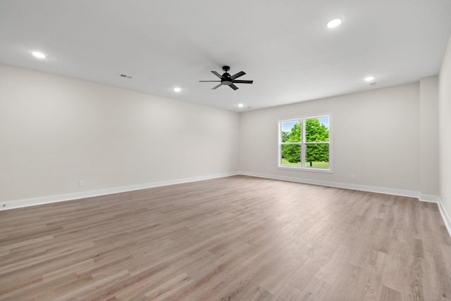 4015 Trough Springs Rd, Adams, TN 37010 - unfurnished room with ceiling fan, light wood-style flooring, and recessed lighting