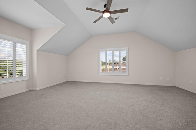 1204 Corlew Dr, Burns, TN 37029 - additional living space with carpet floors, ceiling fan, and vaulted ceiling