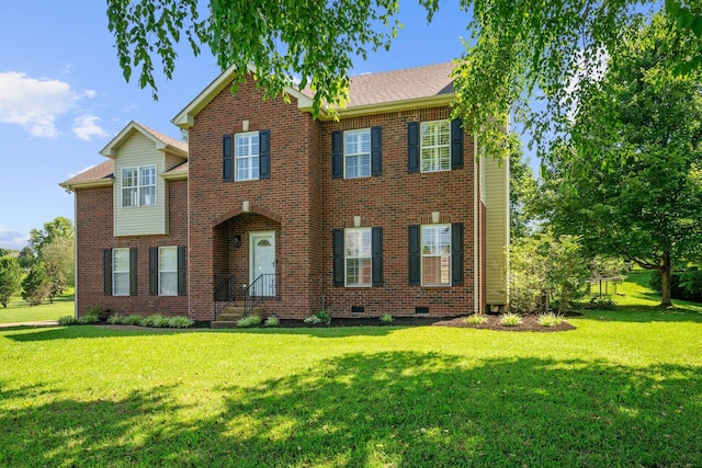 1204 Corlew Dr, Burns, TN 37029 - view of front of home with crawl space, a front yard, and brick siding