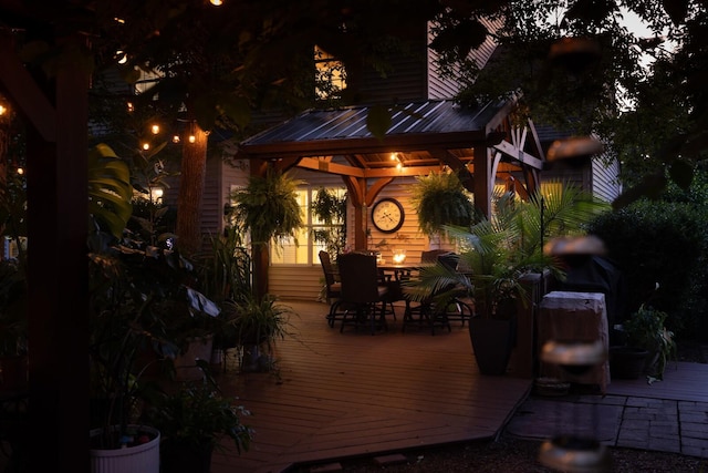 1511 Cardinal Ln, Mount Juliet, TN 37122 - deck at night featuring a gazebo