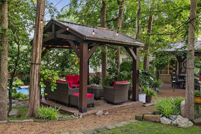 1511 Cardinal Ln, Mount Juliet, TN 37122 - view of yard with a gazebo, outdoor lounge area, a patio, and an outdoor pool