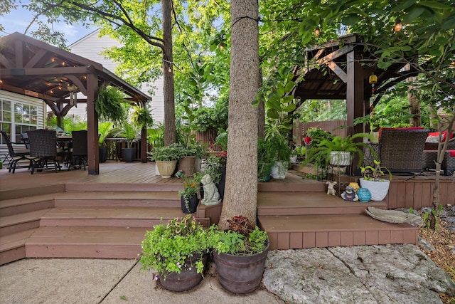 1511 Cardinal Ln, Mount Juliet, TN 37122 - wooden terrace with a gazebo and outdoor dining space