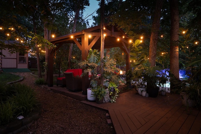 1511 Cardinal Ln, Mount Juliet, TN 37122 - view of yard featuring a gazebo, a wooden deck, and an outdoor hangout area