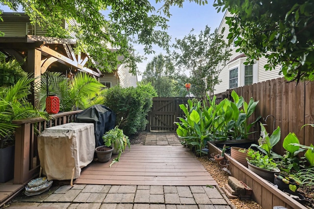 1511 Cardinal Ln, Mount Juliet, TN 37122 - wooden terrace featuring a fenced backyard, area for grilling, and a gate