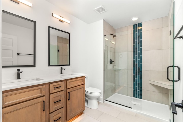 11 Dutch Dr, Clarksville, TN 37043 - bathroom featuring a stall shower, double vanity, and tile patterned floors