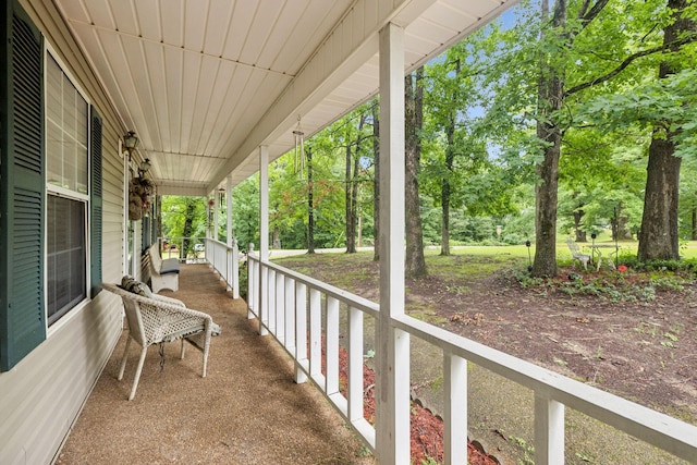 219 Lakeview Dr, Hohenwald, TN 38462 - covered porch featuring view of scattered trees