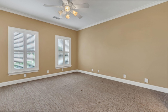 1512 Mirabella Way, Murfreesboro, TN 37130 - empty room with ornamental molding, ceiling fan, and carpet