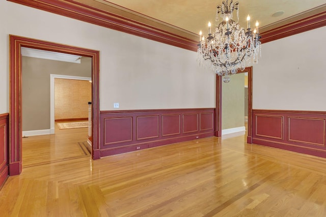 1512 Mirabella Way, Murfreesboro, TN 37130 - unfurnished room featuring crown molding, a chandelier, and wainscoting