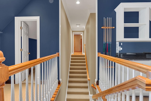 1512 Mirabella Way, Murfreesboro, TN 37130 - stairs featuring ornamental molding and recessed lighting