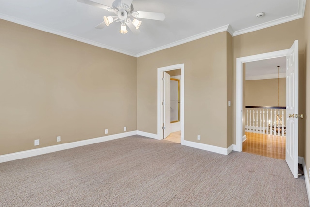 1512 Mirabella Way, Murfreesboro, TN 37130 - carpeted empty room featuring a ceiling fan, ornamental molding, and a smoke detector