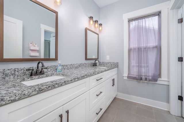 822 Manner Ln, Lebanon, TN 37087 - full bathroom featuring double vanity and tile patterned flooring